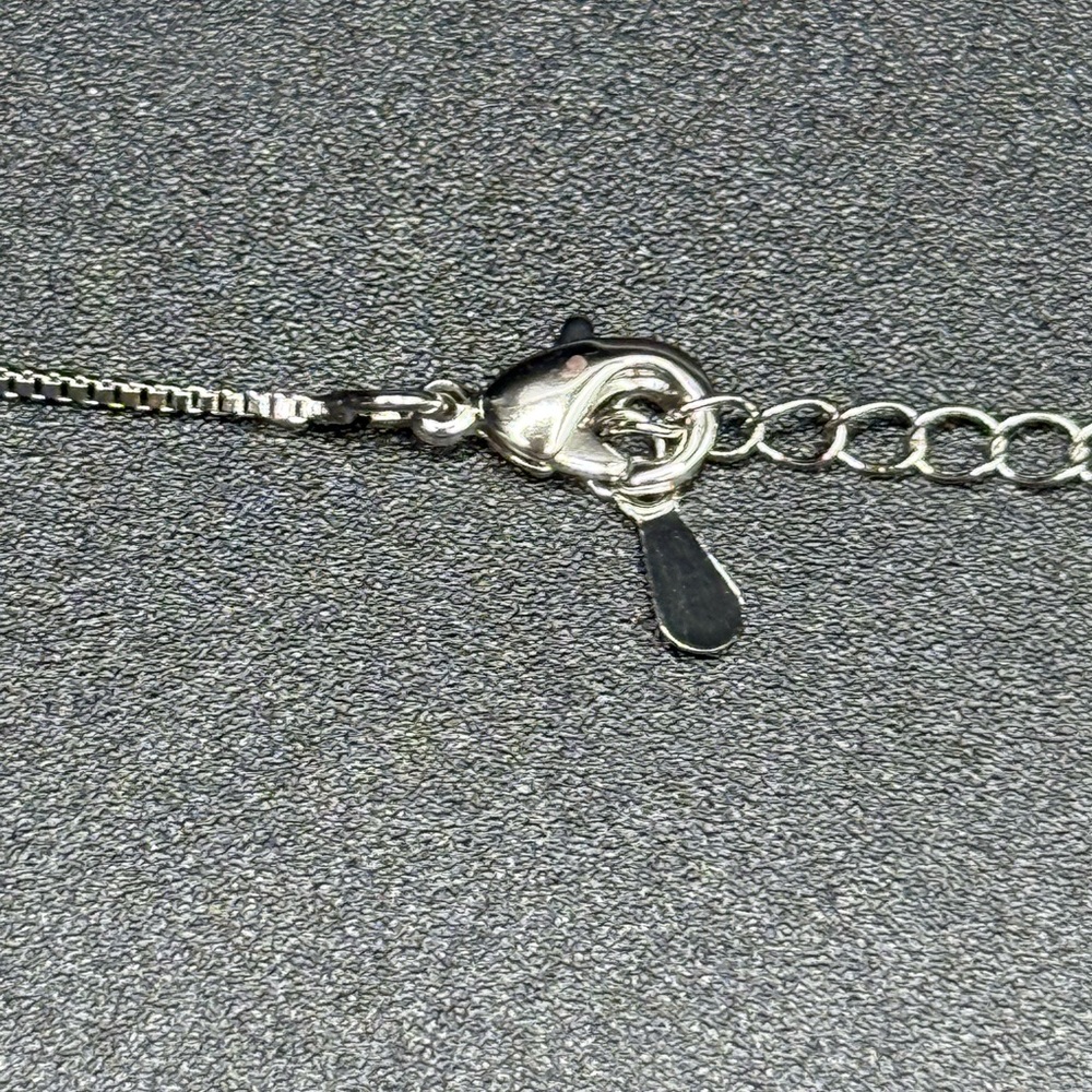 Elegant Sterling Silver Moissanite Pendant Necklace - Picture 7 of 11